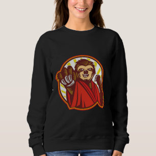 Cute Funny Animal Sloth Drawing Martial Arts Maste Sweatshirt