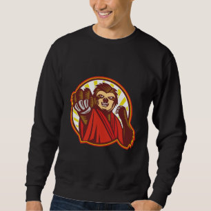 Cute Funny Animal Sloth Drawing Martial Arts Maste Sweatshirt