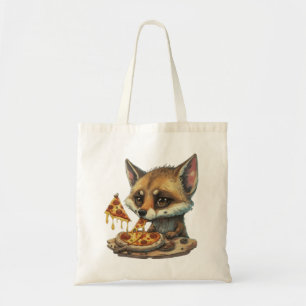 Cute funny animals eating a pizza funny gift ideas tote bag