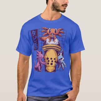 Cute Funny Aolotl Ice Cream Cone Japanese Anime  T-Shirt