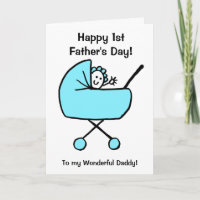 Cute Funny Baby Boy Cartoon First Father's Day