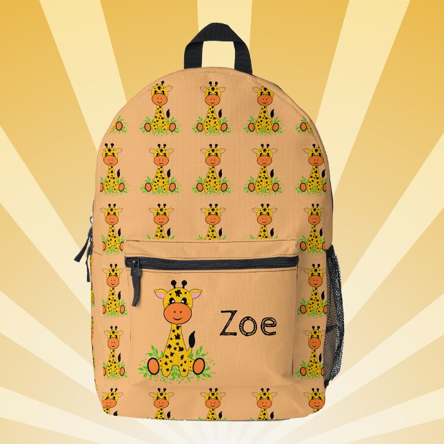 Cute funny baby giraffe, hand drawn  printed backpack (Creator Uploaded)