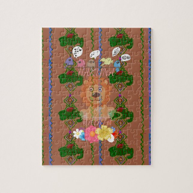Cute Funny Baby Lion King: Hakuna Matata Design Jigsaw Puzzle (Vertical)