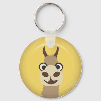 CUTE FUNNY BABY LLAMA BRIGHT YELLOW ORANGE FARM C KEY RING