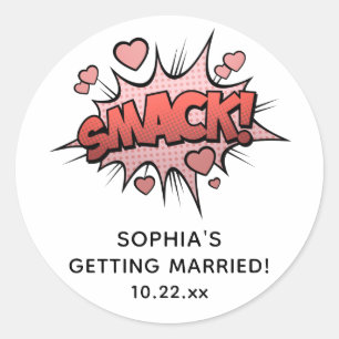 Cute Funny Bachelorette Party Retro Wedding Classic Round Sticker