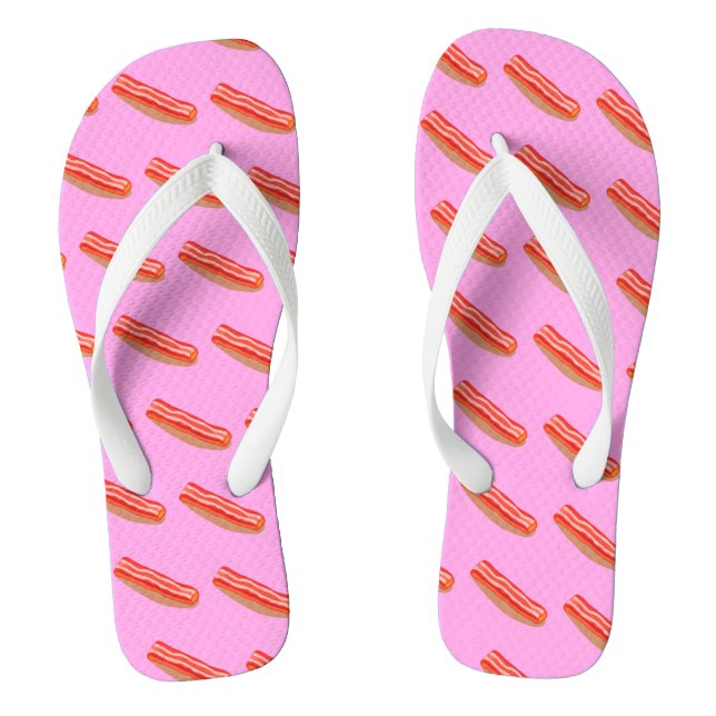 Cute Funny Bacon  Thongs (Footbed)