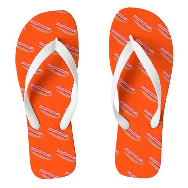 Cute Funny Bacon  Thongs (Footbed)