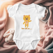 Cute Funny Bear With Me Baby Shower Personalized 