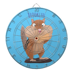 Cute funny big cheeks chipmunk cartoon dartboard