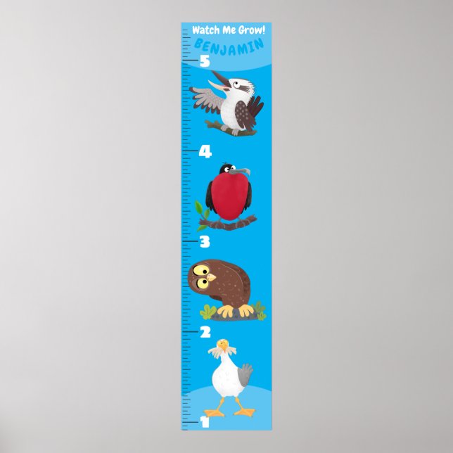 Cute funny birds cartoon poster (Front)