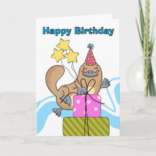 Cute Funny Birthday Platypus Beaver Duck Card