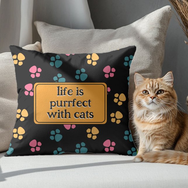 Cute funny black cat paw  cushion (Creator Uploaded)