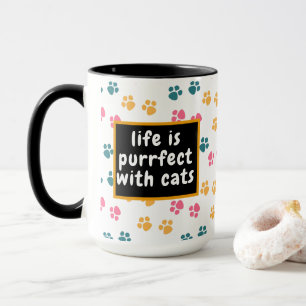 Cute funny black cat paw  mug