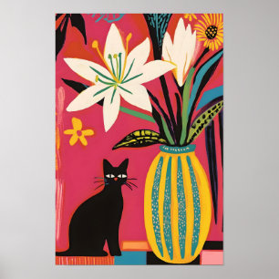 Cute Funny Black cat Poster