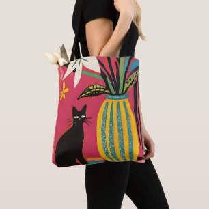 Cute Funny Black cat Tote Bag