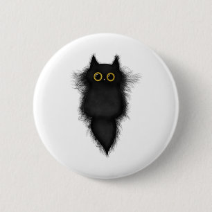Cute Funny Black Cat Yellow Eyes Cat Lover Cat Mum 6 Cm Round Badge