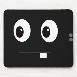 Cute funny black monster face cartoon mouse pad