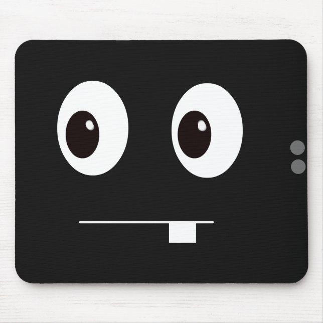 Cute funny black monster face cartoon mouse pad (Front)