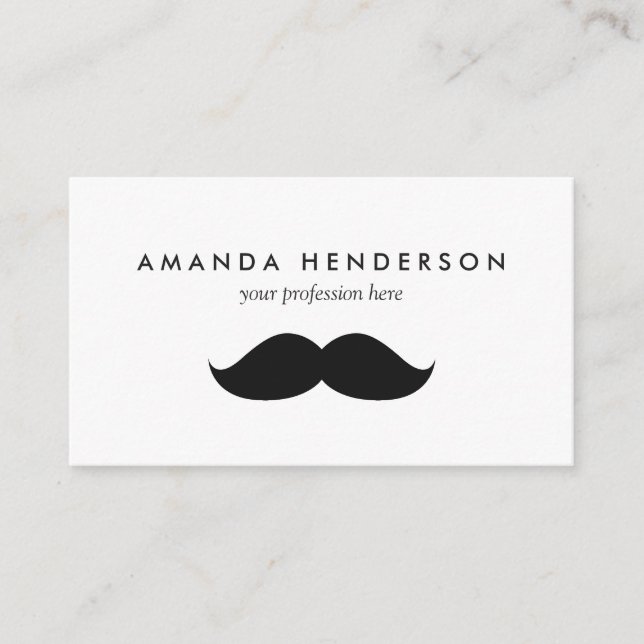 Cute Funny Black Moustache Business Card (Front)
