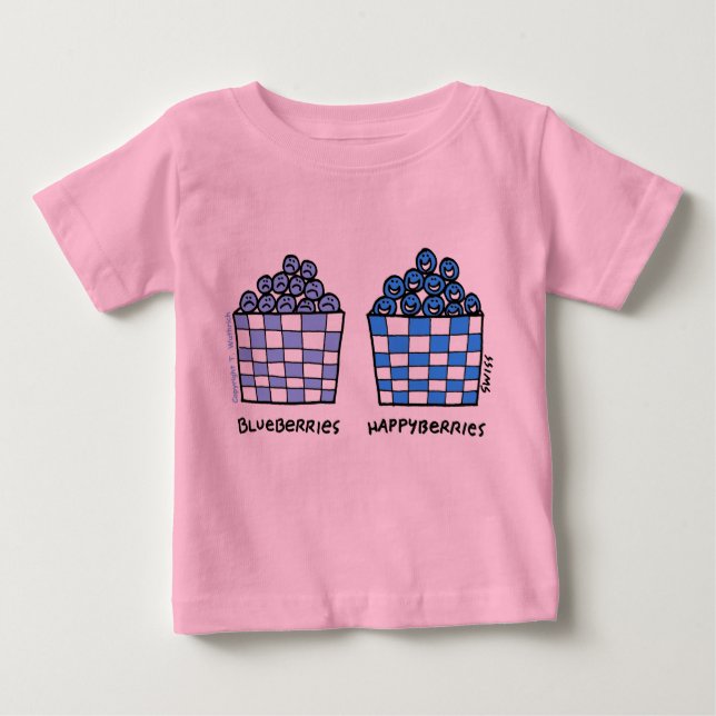 Cute Funny Blueberries Happyberries Baby Outerwear T-Shirt (Front)