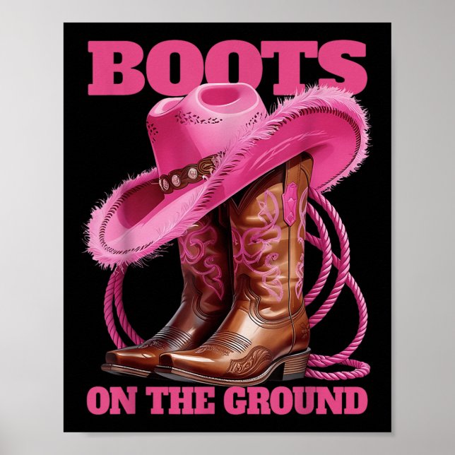 Cute Funny Boots On The Ground Linedance Western C Poster (Front)