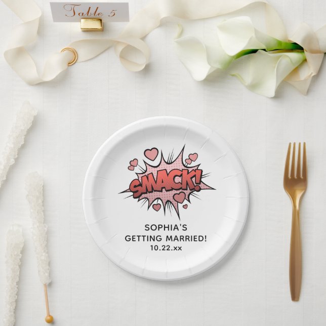 Cute Funny Bridal Shower Retro Wedding  Paper Plate (Wedding)