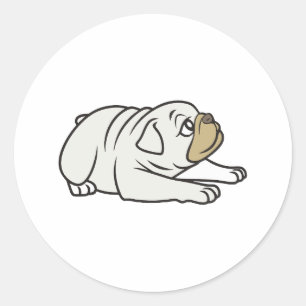 Cute Funny bulldogs Classic Round Sticker