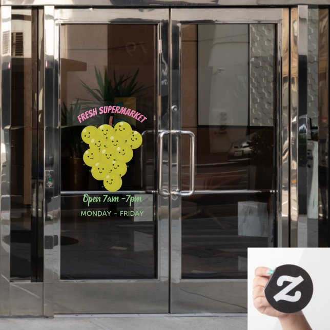 Cute funny bunch of grapes cartoon illustration (Office Door)