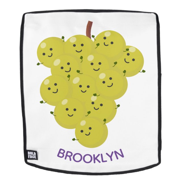 Cute funny bunch of grapes cartoon illustration backpack (Removable Face)