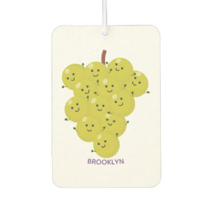 Cute funny bunch of grapes cartoon illustration  car air freshener