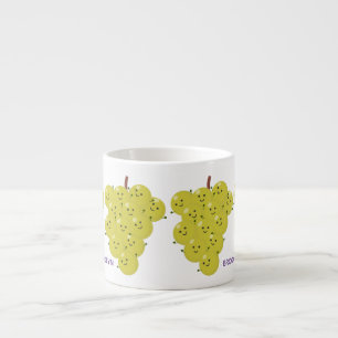 Cute funny bunch of grapes cartoon illustration espresso cup