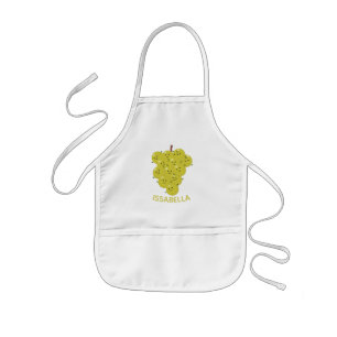 Cute funny bunch of grapes cartoon illustration kids apron