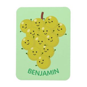 Cute funny bunch of grapes cartoon illustration magnet