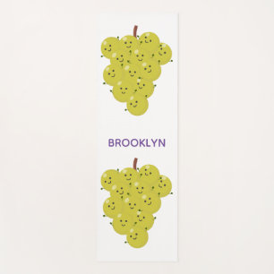 Cute funny bunch of grapes cartoon illustration yoga mat