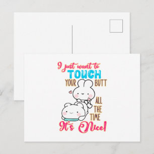 Cute Funny Bunny I Just Want To Touch Your Butt Postcard