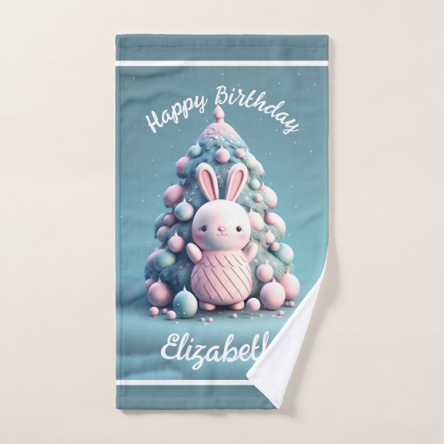 Cute ,funny ,bunny , kawaii style  bath towel set (Hand Towel)