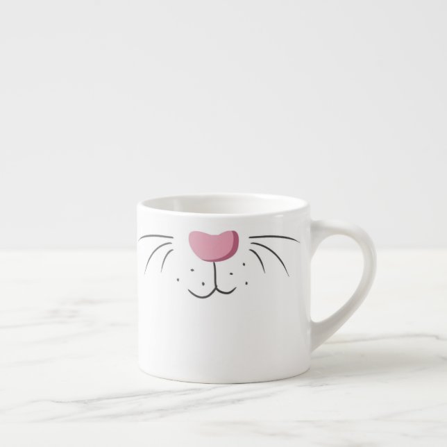 Cute Funny Bunny Rabbit Nose Emoji Espresso Cup (Right)