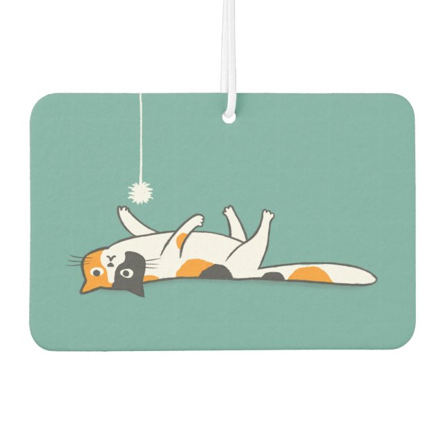 Cute Funny Calico Cat Car Air Freshener (Front)