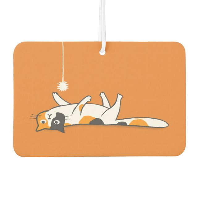 Cute Funny Calico Cat Car Air Freshener (Front)