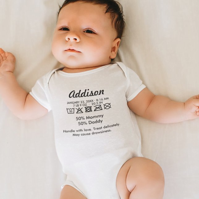 Cute Funny Care Label Humourous Baby Bodysuit (Creator Uploaded)