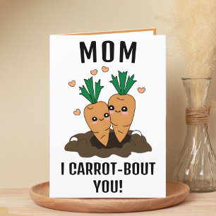 Cute Funny Carrot Pun Mum Happy Birthday Thank You Card