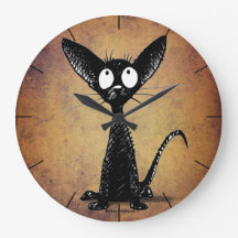 Cute funny cartoon black cat