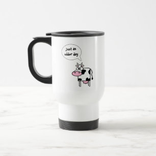 Cute Funny Cartoon Cow Udder Day Travel Mug