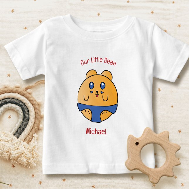 Cute Funny Cartoon Hamster White Red Yellow Modern Baby T-Shirt (Creator Uploaded)