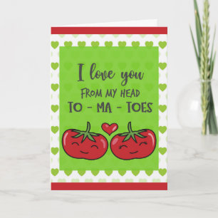 Cute Funny Cartoon Tomatoes I Love You Card