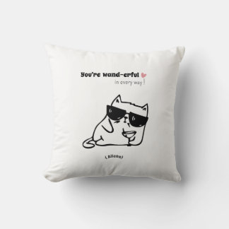 Cute Funny Cat Birthday- Custom Name Cushion