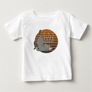 Cute funny cat doing yoga. funny yoga design baby T-Shirt