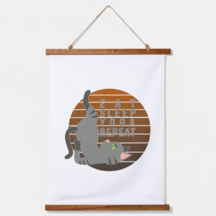 Cute funny cat doing yoga. funny yoga design  hanging tapestry