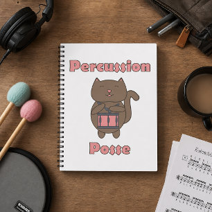 Cute Funny Cat Drummer Percussion Posse Notebook