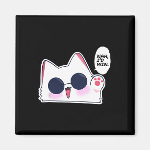 Cute Funny Cat Funny Anime Meme Nah I'd Win Gojo C Magnet